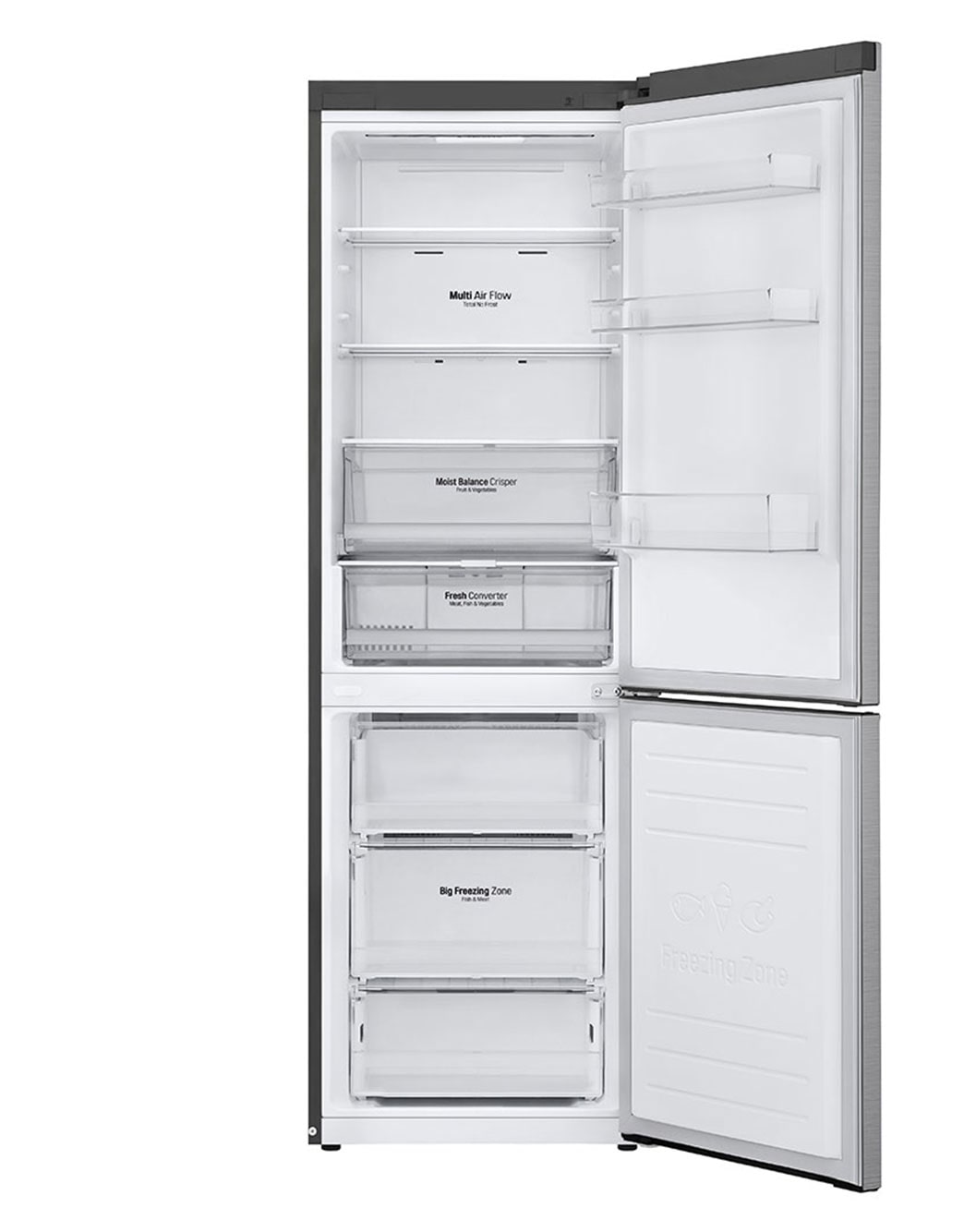 LG 1.86M 341L Jääkaappipakastimet(Shiny Steel) - Energialuokka D, Door Cooling™ ja Smart Diagnosis™ - Wi-Fi-yhteys, GBB61PZFGN, GBB61PZFGN, thumbnail 2