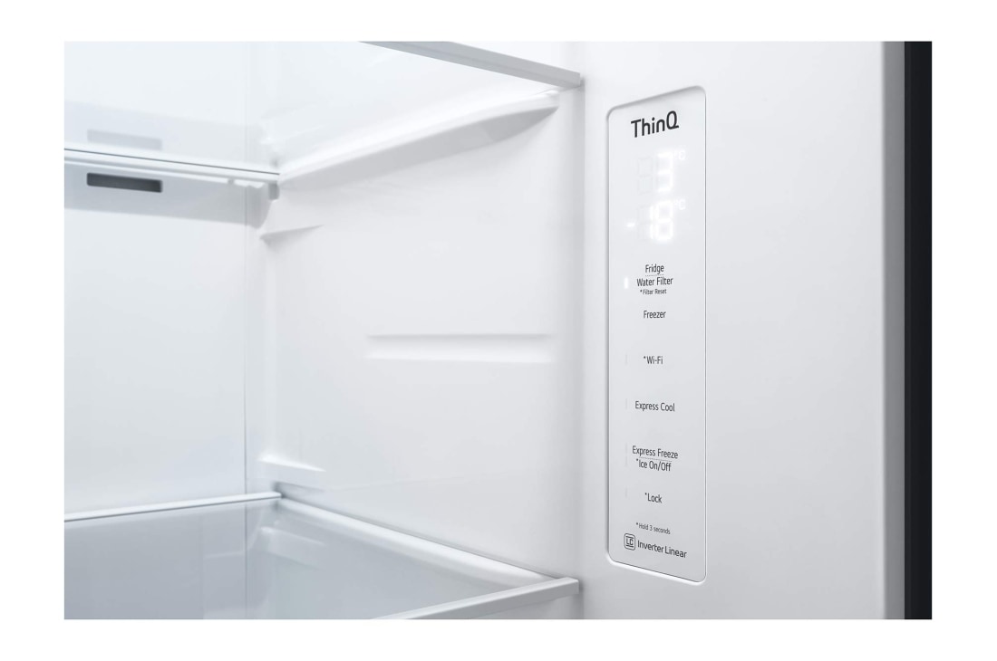 LG 635L Door in Door™ Side by Side (Shiny Steel), Energialuokka F, Vesi/jää vesijohtoliitännällä, Smart Diagnosis™ - Wi-Fi-yhteys, GSJV70PZTF, GSJV70PZTF, thumbnail 7