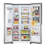 LG 635L InstaView Door in Door™ Side by Side (Metal Sorbet), Energialuokka F, Vesi/jää ilman vesijohtoliitäntää, Smart Diagnosis™ - Wi-Fi-yhteys, GSXV91MBAF, GSXV91MBAF, thumbnail 4