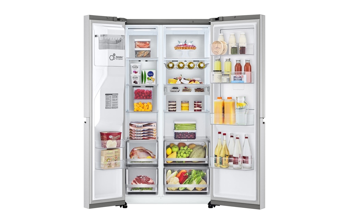 LG 635L Door in Door™ Side by Side (Brushed Steel), Energialuokka E, Vesi/jää vesijohtoliitännällä, Smart Diagnosis™ - Wi-Fi-yhteys, GSJV90BSAE, GSJV90BSAE, thumbnail 3