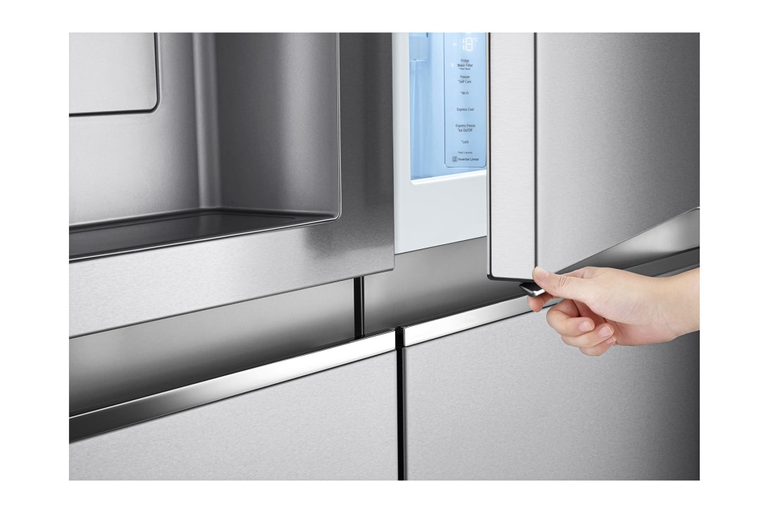 LG 635L Door in Door™ Side by Side (Brushed Steel), Energialuokka E, Vesi/jää vesijohtoliitännällä, Smart Diagnosis™ - Wi-Fi-yhteys, GSJV90BSAE, GSJV90BSAE, thumbnail 4