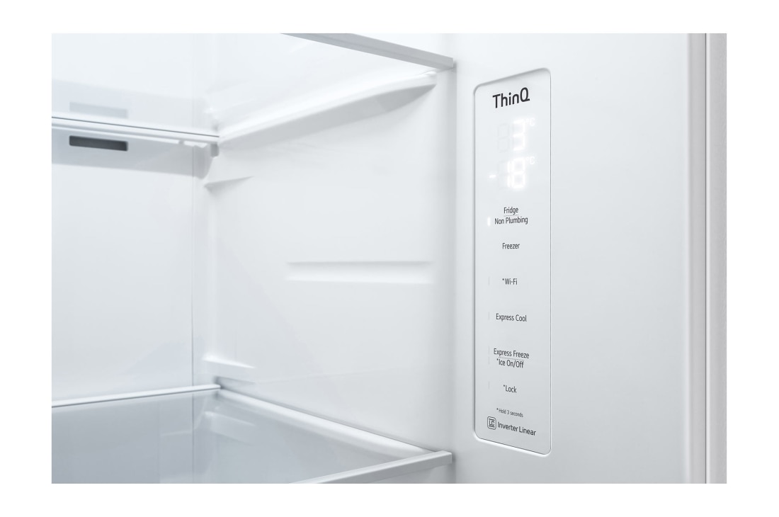 LG 635L Side by Side (Valkoinen), Jään ja veden annostelija, Energialuokka E, Vesi/jää ilman vesijohtoliitäntää, Smart Diagnosis™ - Wi-Fi-yhteys, LG GSLV71SWTE, GSLV71SWTE, thumbnail 5