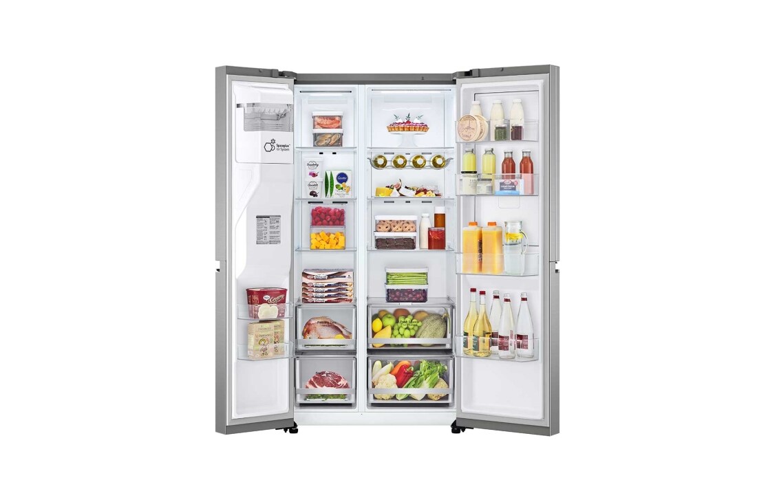 LG 635L Door in Door™ Side by Side (Shiny Steel), Energialuokka E, Vesi/jää vesijohtoliitännällä, Smart Diagnosis™ - Wi-Fi-yhteys, GSJV70PZLE, GSJV70PZLE, thumbnail 3