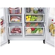 LG 635L Side by Side (Valkoinen), Jään ja veden annostelija, Energialuokka E, Vesi/jää vesijohtoliitännällä, Smart Diagnosis™ - Wi-Fi-yhteys, GSLV70SWTE, GSLV70SWTE, thumbnail 4