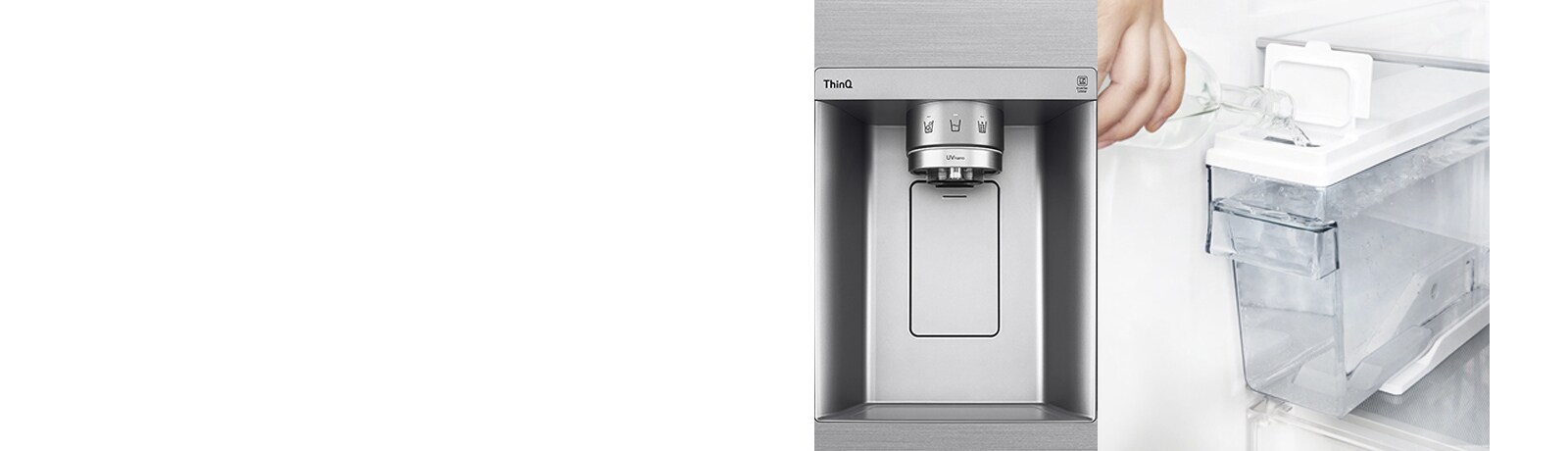 Veden ja jääpalojen annostelija ilman vesiliitäntää