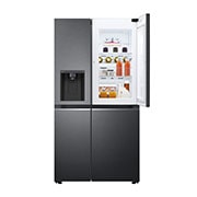 LG 635L Door in Door™ Side by Side (Matte Black Steel), Energialuokka E, Vesi/jää vesijohtoliitännällä, Smart Diagnosis™ - Wi-Fi-yhteys, GSJV70MCLE, GSJV70MCLE, thumbnail 1