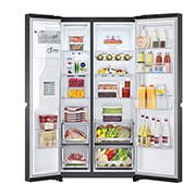 LG 635L Door in Door™ Side by Side (Matte Black Steel), Energialuokka E, Vesi/jää vesijohtoliitännällä, Smart Diagnosis™ - Wi-Fi-yhteys, GSJV70MCLE, GSJV70MCLE, thumbnail 3