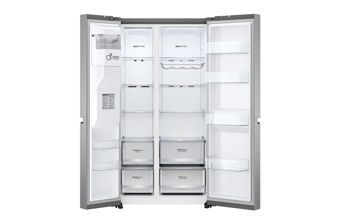 LG 635L Side by Side (Shiny Steel), Jään ja veden annostelija, Energialuokka E, Vesi/jää vesijohtoliitännällä, Smart Diagnosis™ - Wi-Fi-yhteys, GSLV70PZLE, GSLV70PZLE, thumbnail 3