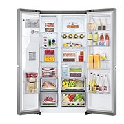 LG 635L Door in Door™ Side by Side (Shiny Steel), Energialuokka E, Vesi/jää ilman vesijohtoliitäntää, Smart Diagnosis™ - Wi-Fi-yhteys, GSJV71PZLE, GSJV71PZLE, thumbnail 3