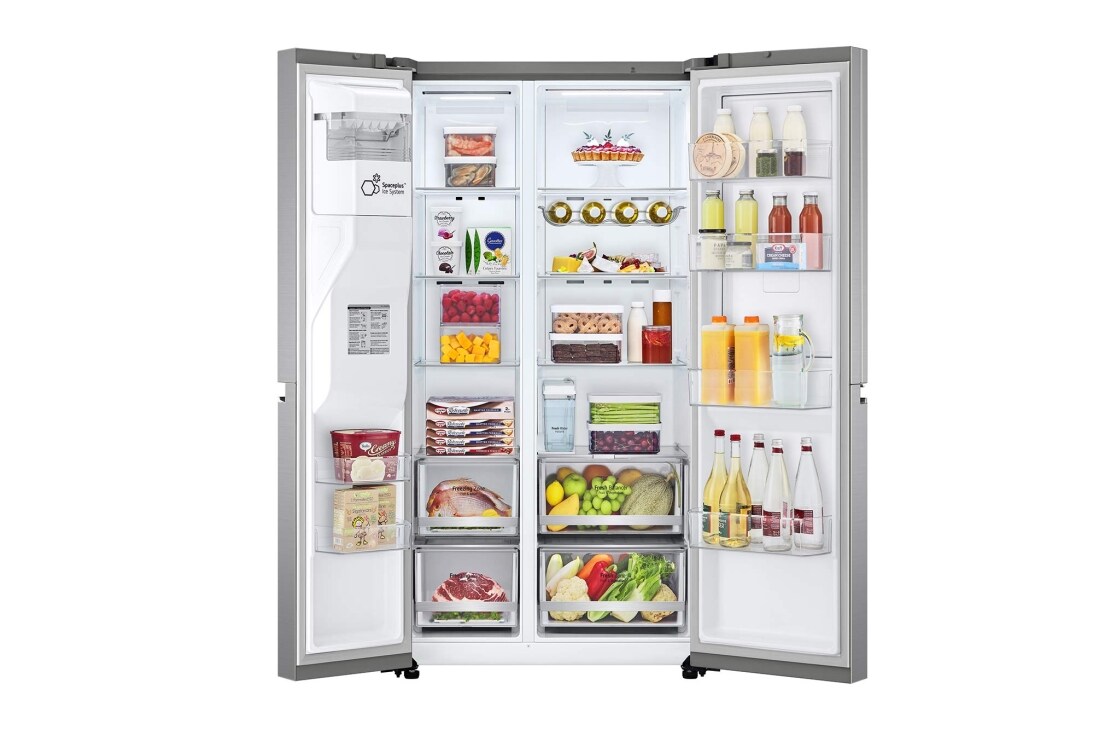 LG 635L Door in Door™ Side by Side (Shiny Steel), Energialuokka E, Vesi/jää ilman vesijohtoliitäntää, Smart Diagnosis™ - Wi-Fi-yhteys, GSJV71PZLE, GSJV71PZLE, thumbnail 3