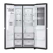 LG 635L InstaView Door in Door™ Side by Side (Matte Black Steel), Energialuokka E, Vesi/jää ilman vesijohtoliitäntää, Smart Diagnosis™ - Wi-Fi-yhteys, GSXV91MCAE, GSXV91MCAE, thumbnail 12