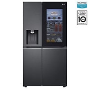 LG 635L InstaView Door in Door™ Side by Side (Matte Black Steel), Energialuokka E, Vesi/jää ilman vesijohtoliitäntää, Smart Diagnosis™ - Wi-Fi-yhteys, GSXV91MCAE, thumbnail 1