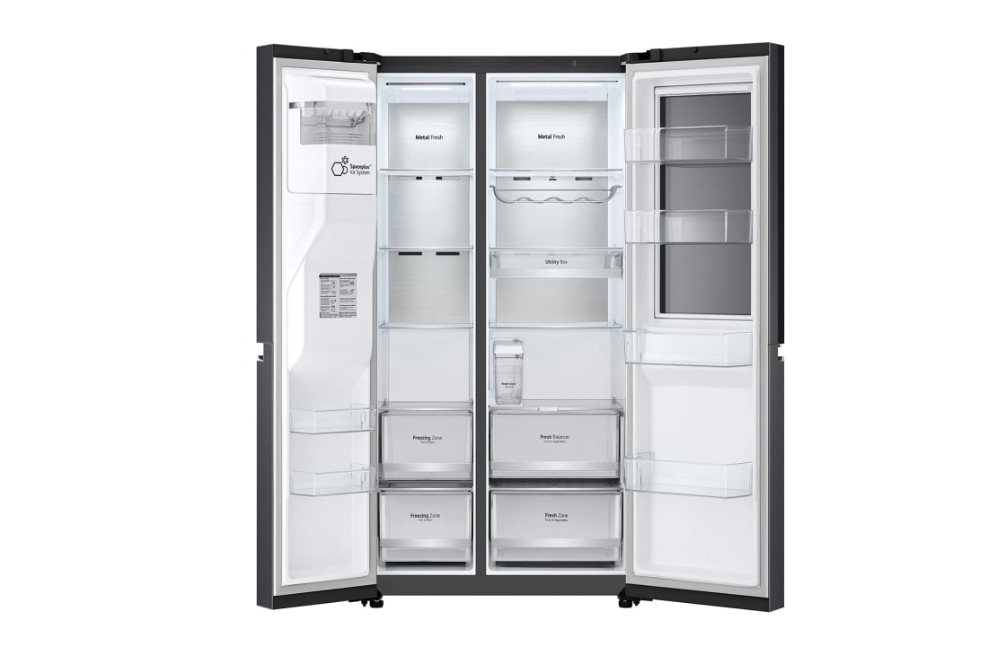 LG 635L InstaView Door in Door™ Side by Side (Matte Black Steel), Energialuokka E, Vesi/jää ilman vesijohtoliitäntää, Smart Diagnosis™ - Wi-Fi-yhteys, GSXV91MCAE, GSXV91MCAE, thumbnail 12