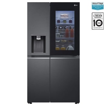 635L InstaView Door in Door™ Side by Side (Matte Black Steel), Energialuokka E, Vesi/jää ilman vesijohtoliitäntää, Smart Diagnosis™ - Wi-Fi-yhteys1