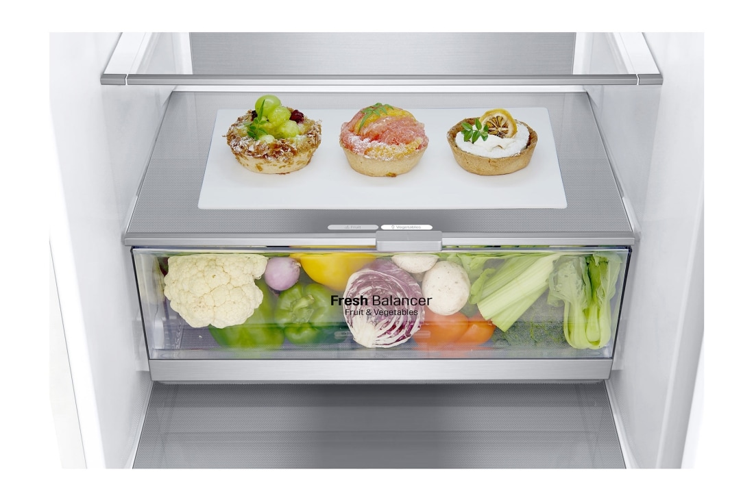 LG 1.86M 341L Jääkaappipakastimet (Valkoinen) - Energialuokka D, Door Cooling™ ja Smart Diagnosis™ - Wi-Fi-yhteys, GBB71SWUGN, GBB71SWUGN, thumbnail 4