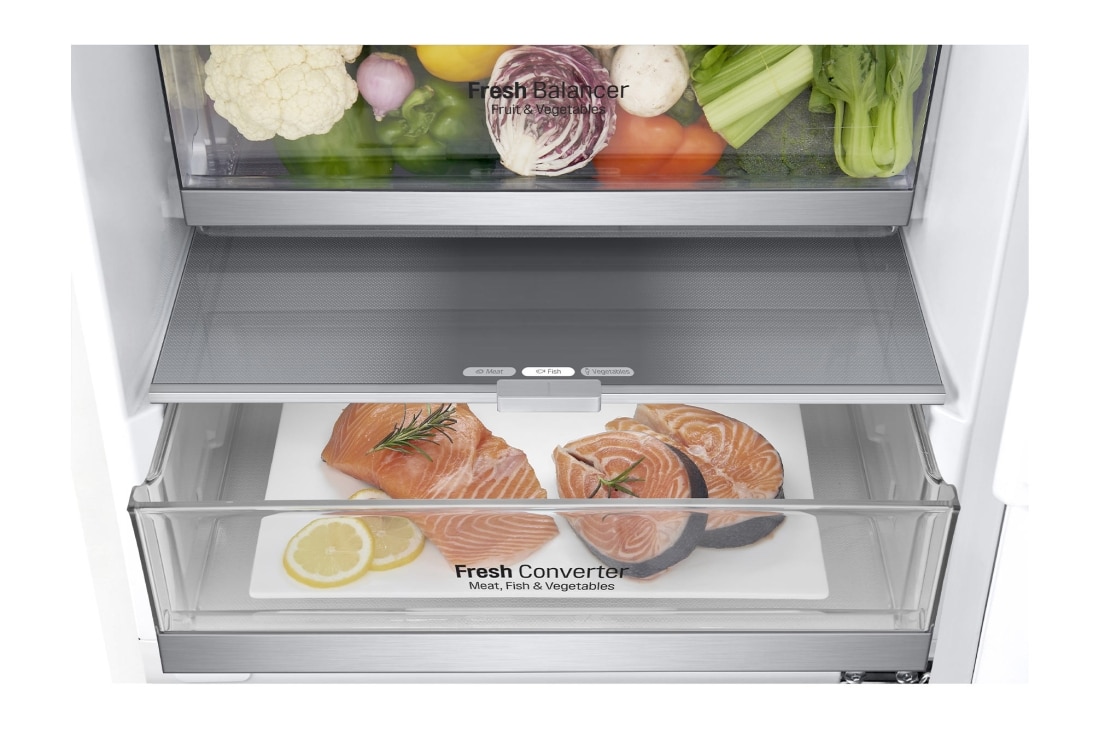 LG 1.86M 341L Jääkaappipakastimet (Valkoinen) - Energialuokka D, Door Cooling™ ja Smart Diagnosis™ - Wi-Fi-yhteys, GBB71SWUGN, GBB71SWUGN, thumbnail 6