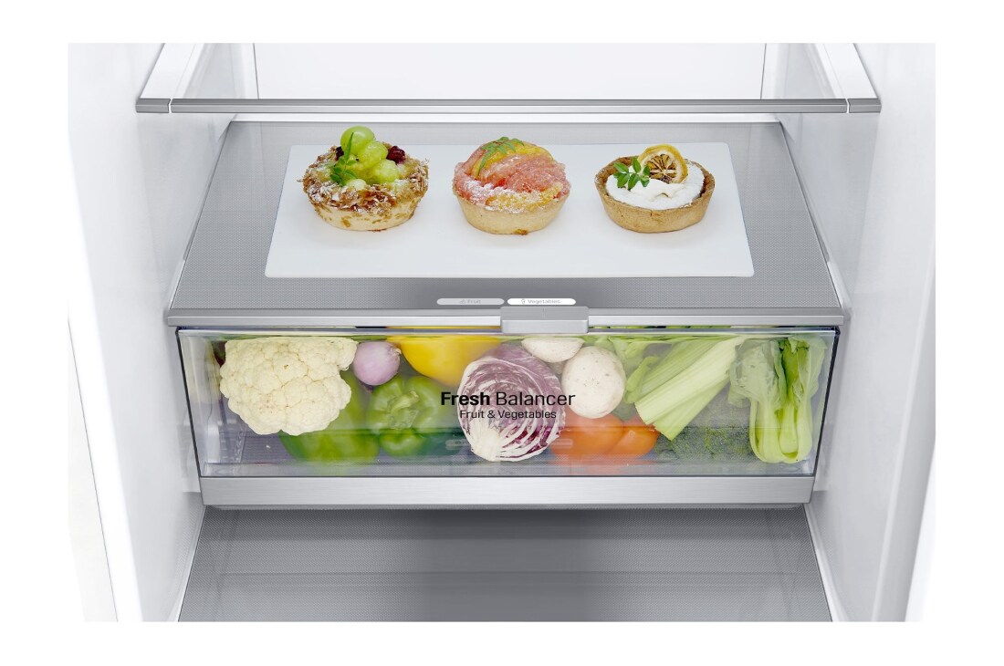LG 1.86M 341L Jääkaappipakastimet (Valkoinen) - Energialuokka D, Door Cooling™, GBB71SWEGN, thumbnail 4