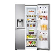 LG 635L Side by Side (Shiny Steel), Jään ja veden annostelija, Energialuokka F, Vesi/jää vesijohtoliitännällä, Smart Diagnosis™ - Wi-Fi-yhteys, GSLV90PZAM, thumbnail 9
