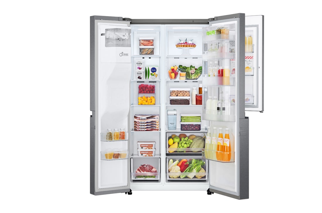 LG 634L Door in Door™ Side by Side (Dark Graphite), Energialuokka F, Vesi/jää ilman vesijohtoliitäntää, Smart Diagnosis™, GSJV31DSXF, GSJV31DSXF, thumbnail 3