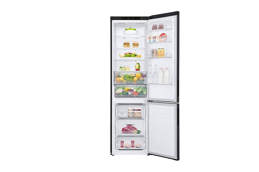 LG 2.03M 384L Jääkaappipakastimet (Matte Black) - Energiklasse A, Edessä avoin ruoka, GBP62MCNAC, thumbnail 2