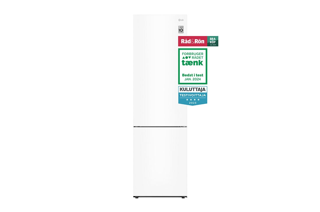 LG 2.03M 384L Jääkaappipakastimet (White) - Energiklasse A, edestä, GBP62SWNAC