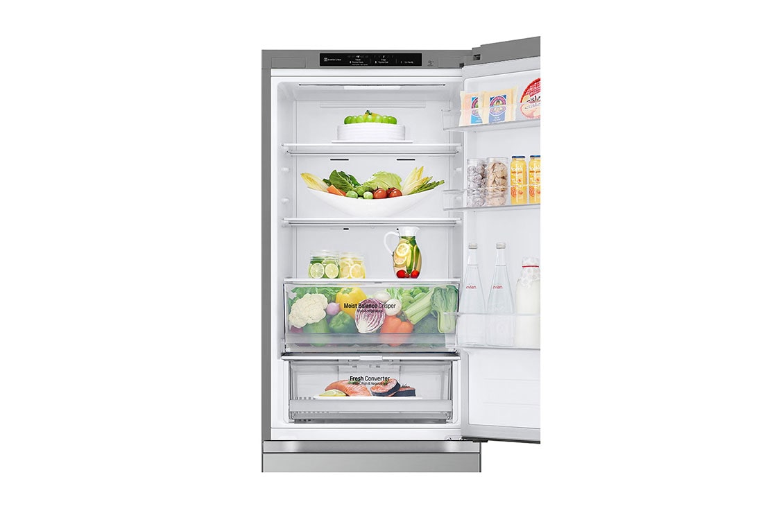 LG 1.86M 344L Jääkaappipakastimet (Prime Silver) - Energiklasse D, sisäkuva ruoan kanssa, GBV3100DPY, thumbnail 7