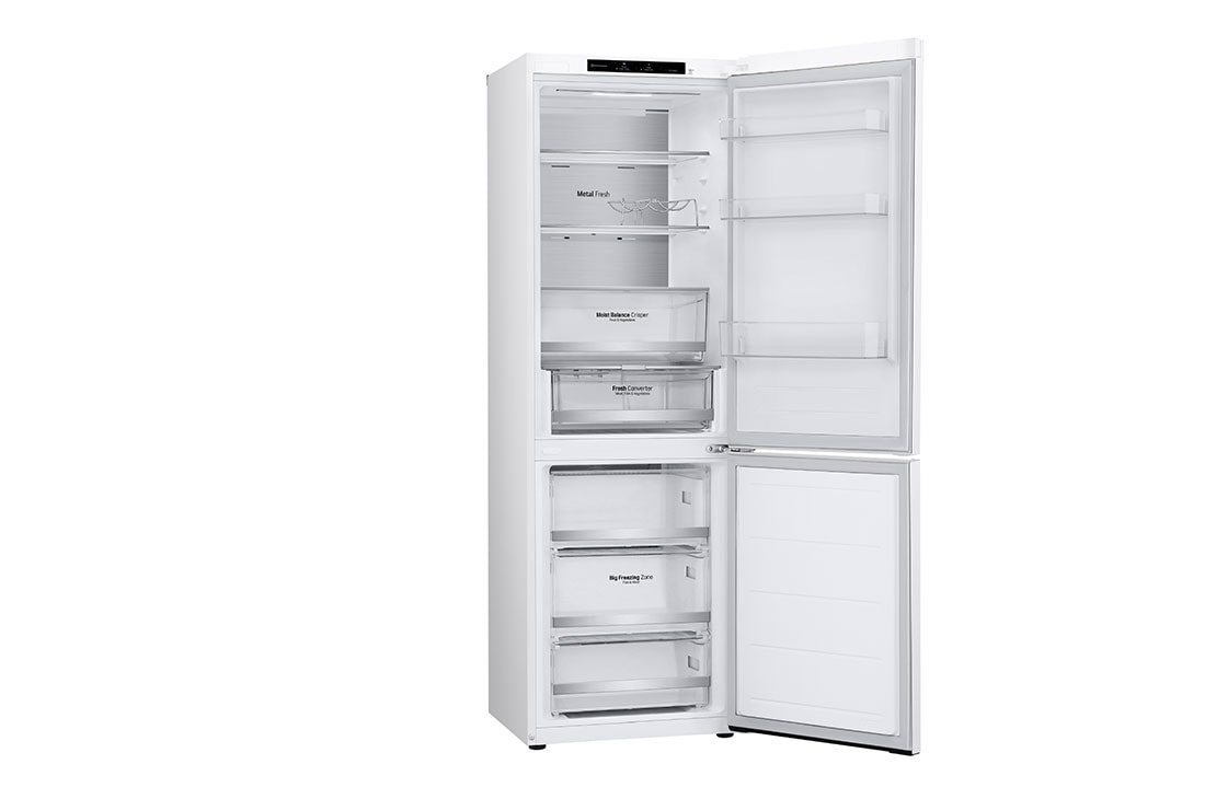LG 1.86M 344L Jääkaappipakastimet (White) - Energiklasse D, Left side open view, GBV5140DSW, thumbnail 12
