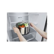 LG 2.03M 387L Jääkaappipakastimet (Essence Black Steel ) - Energialuokka C, Nature Fresh, Door Cooling+™ ja Smart Diagnosis™, inside view, GBV7280CEV, thumbnail 5