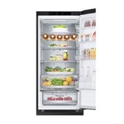 LG 2.03M 387L Jääkaappipakastimet (Essence Black Steel ) - Energialuokka C, Nature Fresh, Door Cooling+™ ja Smart Diagnosis™, top door open with food , GBV7280CEV, thumbnail 8