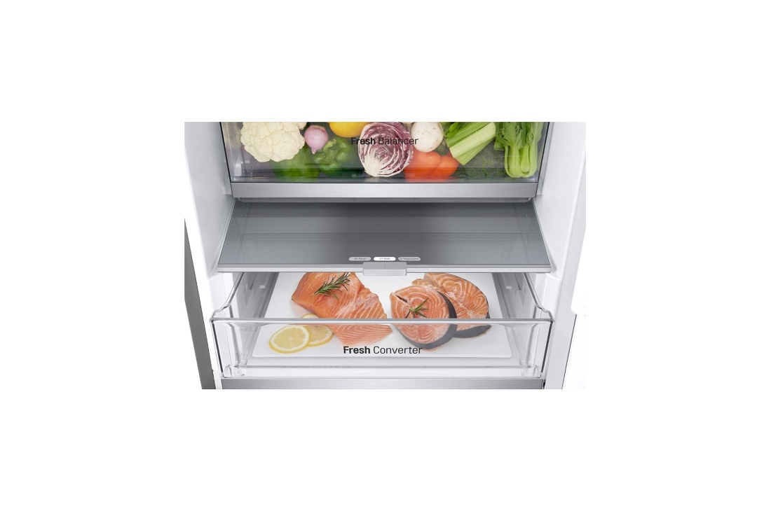 LG 2.03M 387L Jääkaappipakastimet (Metal Sorbet ) - Energialuokka A, Nature Fresh, Door Cooling+™ ja Smart Diagnosis™, Drawer , GBV7280AMB, thumbnail 8