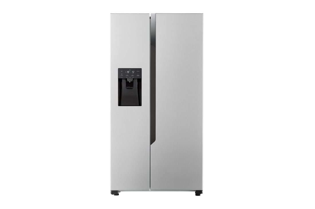 LG 562L Side by Side (Silver), Energialuokka E, Vesi/jää ilman vesijohtoliitäntää, Front View, GSM32HSBEH