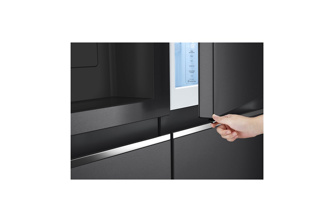 LG 635L Door in Door™ Side by Side (Matte Black Stainless Steel), Energialuokka E, Vesi/jää ilman vesijohtoliitäntää, Smart Diagnosis™ - Wi-Fi-yhteys, Handle, GSJV71MCLE, thumbnail 6