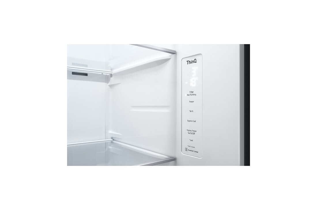 LG 635L Door in Door™ Side by Side (Matte Black Stainless Steel), Energialuokka E, Vesi/jää ilman vesijohtoliitäntää, Smart Diagnosis™ - Wi-Fi-yhteys, Micom, GSJV71MCLE, thumbnail 9