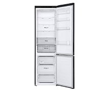 LG 2.03M 384L Jääkaappipakastimet (Matte Black Stainless Steel) - Energialuokka B, Nature Fresh, Door Cooling+™ ja Smart Diagnosis™, front view with both door open , GBP62MCNBC, thumbnail 4