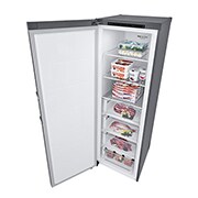 LG 324L Vapaasti seisova pakastin (Shiny Steel) - Energialuokka D, Total No Frost, Express Freeze, Ylänäkymä oikealta avoinna, GFT41PZGSF, thumbnail 14