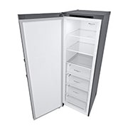 LG 324L Vapaasti seisova pakastin (Shiny Steel) - Energialuokka D, Total No Frost, Express Freeze, Ylänäkymä oikealta avoinna ruokaa, GFT41PZGSF, thumbnail 15