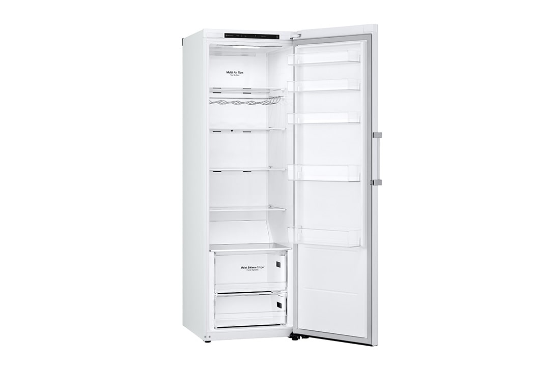 LG 386L Vapaasti seisova jääkaappi (Valkoinen) - Energialuokka D, Door Cooling™, LINEARCooling™, Moist Balance Crisper™, Oikea sivunäkymä, GLT51SWGSF, thumbnail 13