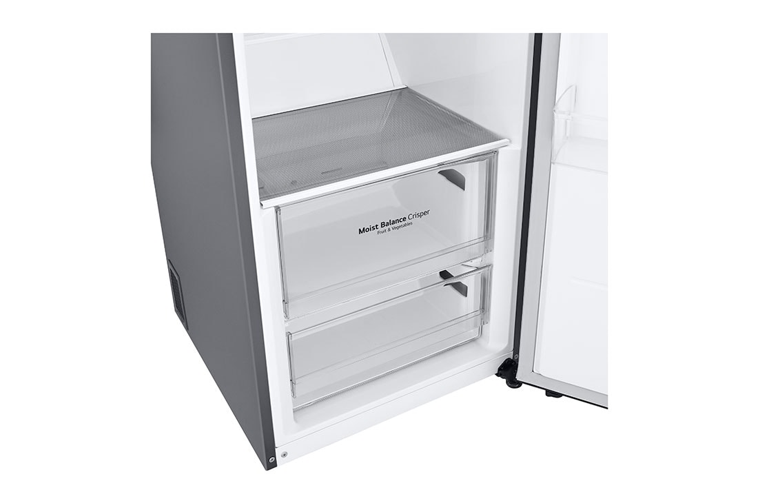 LG 386L Vapaasti seisova jääkaappi (Shiny Steel) - Energialuokka D, Door Cooling™, LINEARCooling™, Moist Balance Crisper™, Drawer view, GLT51PZGSF, thumbnail 4