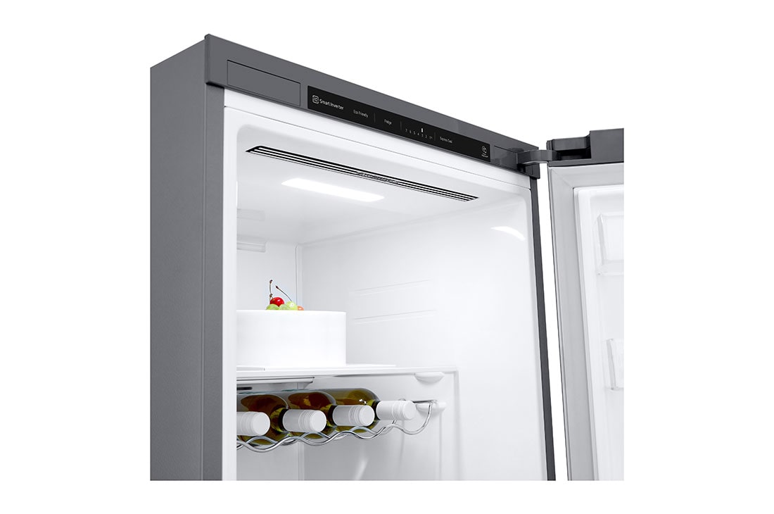 LG 386L Vapaasti seisova jääkaappi (Shiny Steel) - Energialuokka D, Door Cooling™, LINEARCooling™, Moist Balance Crisper™, Inside detail view, GLT51PZGSF, thumbnail 7