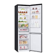 LG 2.03M 384L Jääkaappipakastimet(Matte Black Stainless Steel) - Energialuokka C, Nature Fresh, Door Cooling+™ ja Smart Diagnosis™, Left side open with food, GBB62MCGGN, thumbnail 11