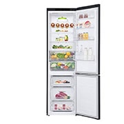LG 2.03M 384L Jääkaappipakastimet(Matte Black Stainless Steel) - Energialuokka C, Nature Fresh, Door Cooling+™ ja Smart Diagnosis™, _Front All Open with Food, GBB62MCGGN, thumbnail 2
