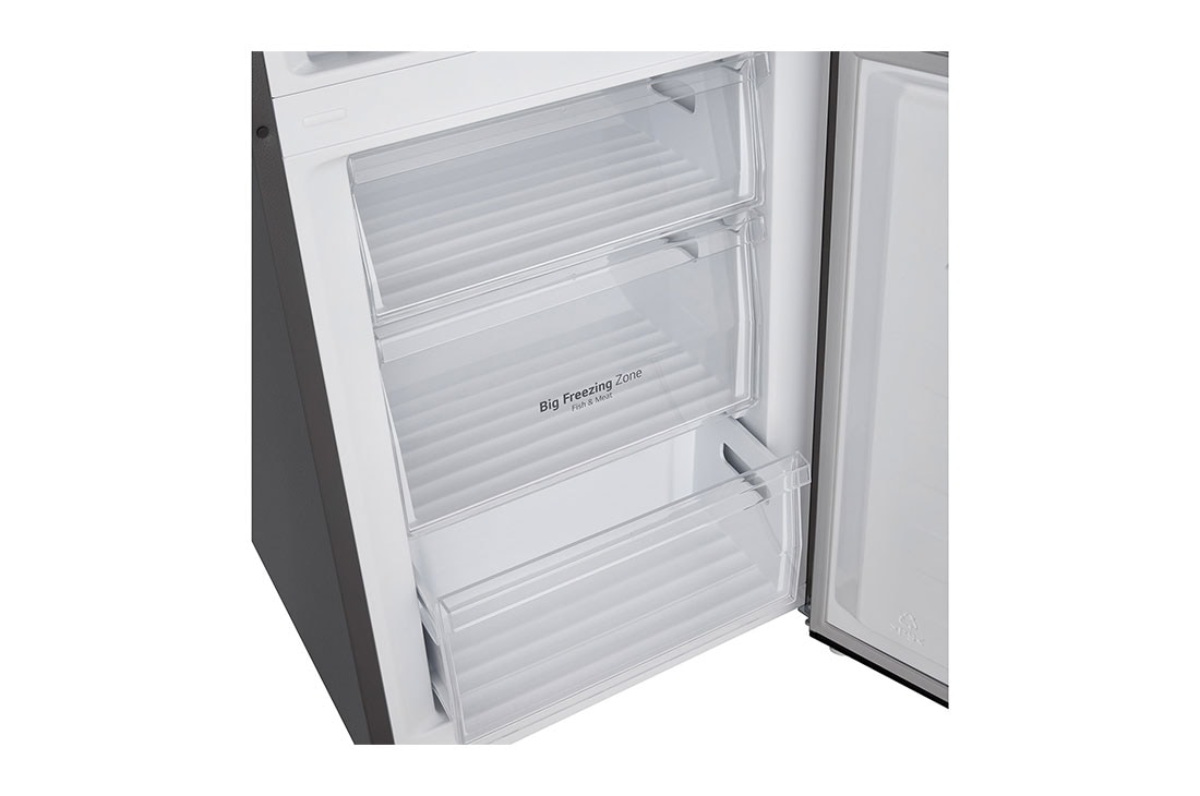 LG 2.03M 336L Jääkaappipakastimet(Silver) - Energialuokka D, Fresh Switch, Zero Clearance, Total No Frost, freezer door open side view with drawer open, GBM22HSADH, thumbnail 10