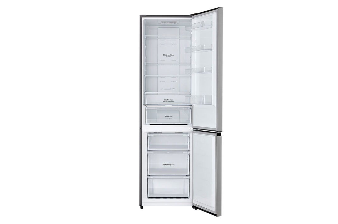 LG 2.03M 336L Jääkaappipakastimet(Silver) - Energialuokka D, Fresh Switch, Zero Clearance, Total No Frost, front door open, GBM22HSADH, thumbnail 4