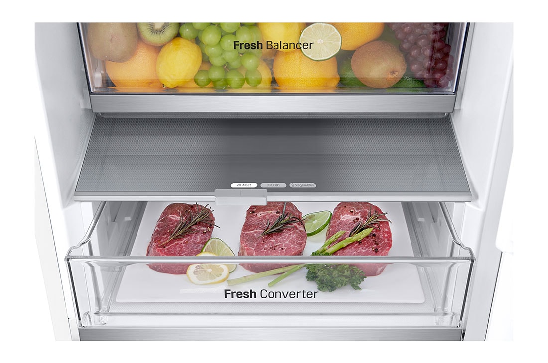 LG 1.86M 344L Jääkaappipakastimet (Valkoinen ) - Energialuokka D, Nature Fresh, Door Cooling+™ ja Smart Diagnosis™, Ankan ruoka, GBV7180DSW, thumbnail 7
