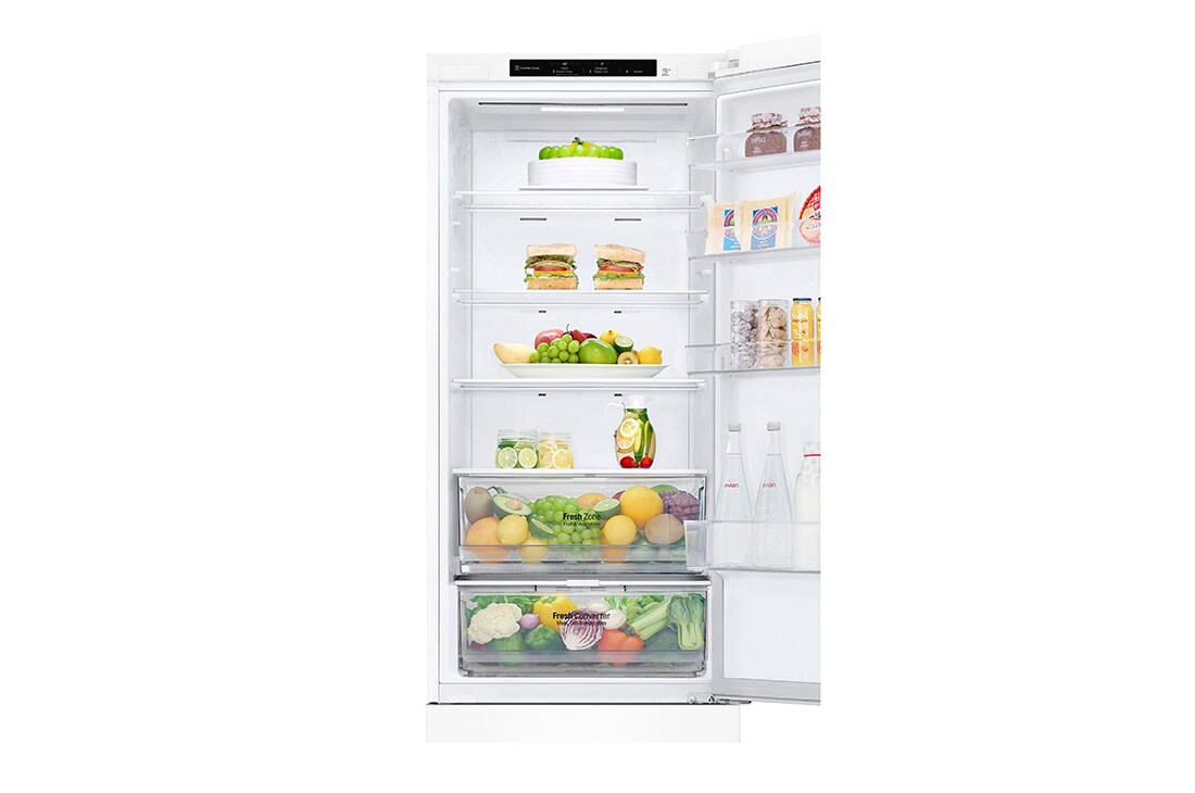 LG GBP62SWNGN 2.03M 384L Jääkaappipakastimet (Valkoinen) - EnergialuokkaD, Door Cooling™ja Smart Diagnosis™, top view with food, GBP62SWNGN, thumbnail 11