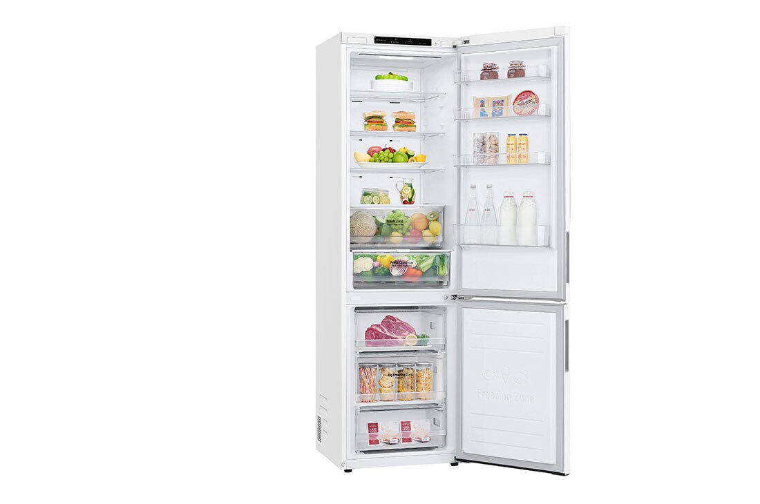 LG GBP62SWNGN 2.03M 384L Jääkaappipakastimet (Valkoinen) - EnergialuokkaD, Door Cooling™ja Smart Diagnosis™, left view with food, GBP62SWNGN, thumbnail 13