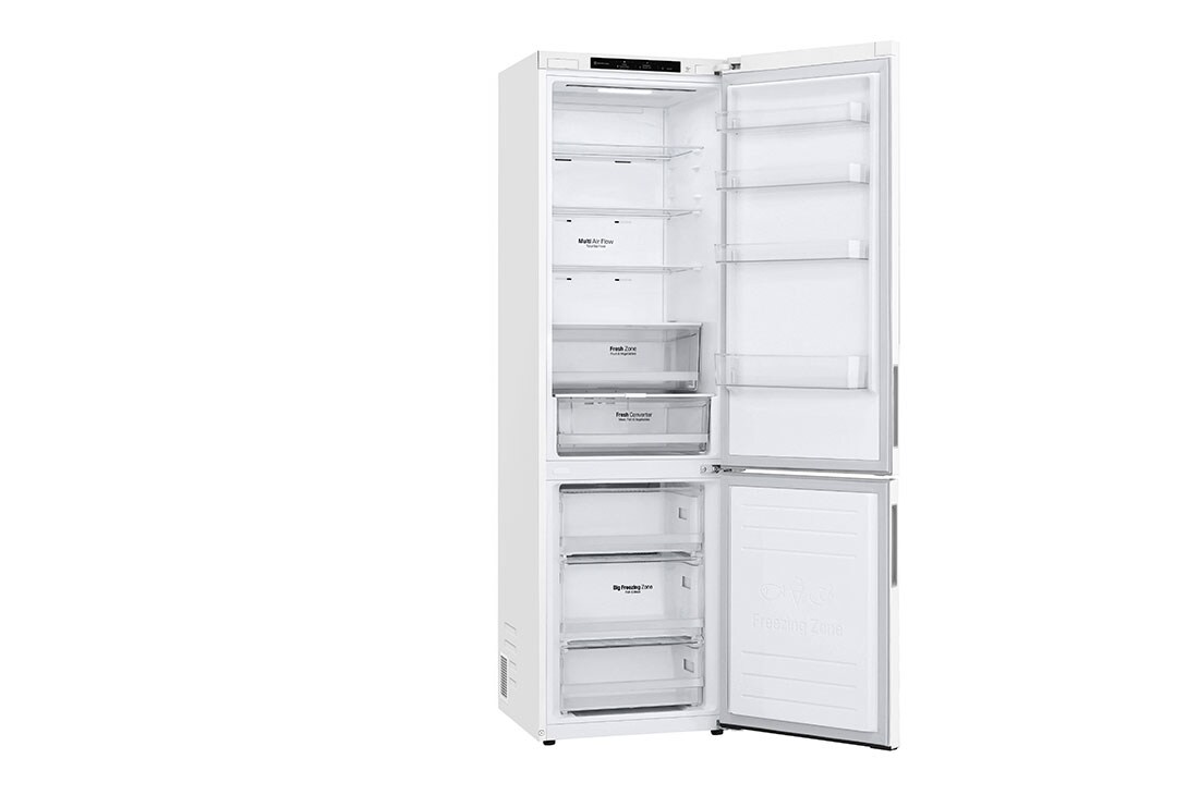 LG GBP62SWNGN 2.03M 384L Jääkaappipakastimet (Valkoinen) - EnergialuokkaD, Door Cooling™ja Smart Diagnosis™, left view without food, GBP62SWNGN, thumbnail 14