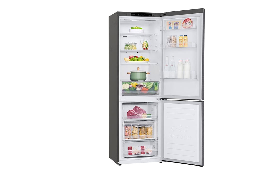 LG GBP61DSPGN 1.86M 341L Jääkaappipakastimet (Dark Silver) - Energialuokka D, Door Cooling™ja Smart Diagnosis™, side view with food, GBP61DSPGN, thumbnail 11
