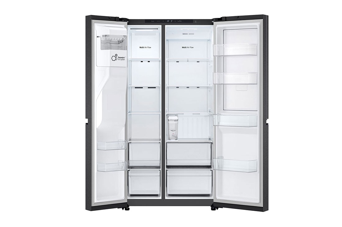 LG 641L Side by Side (Matte Black), Energialuokka E, Vesi/jää ilman vesijohtoliitäntää, Smart Diagnosis™ , doors open withoutfood , GSJC41EPPE, thumbnail 3