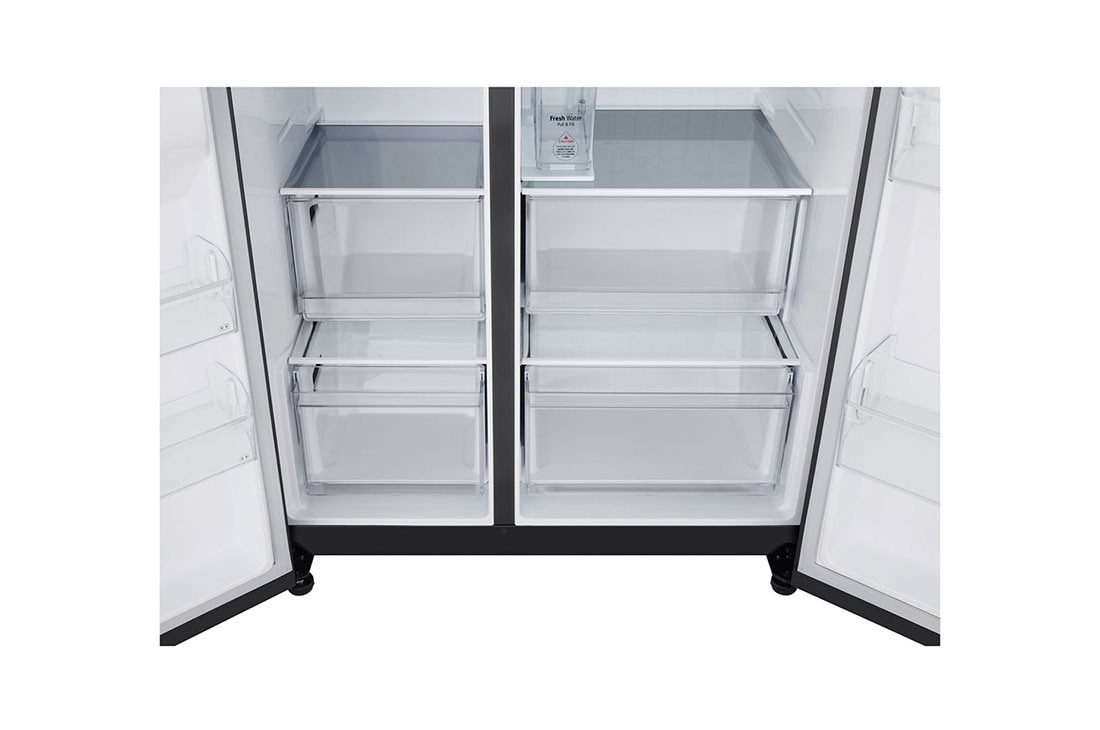 LG 641L Side by Side (Matte Black), Energialuokka E, Vesi/jää ilman vesijohtoliitäntää, Smart Diagnosis™ , buttom storages , GSJC41EPPE, thumbnail 9